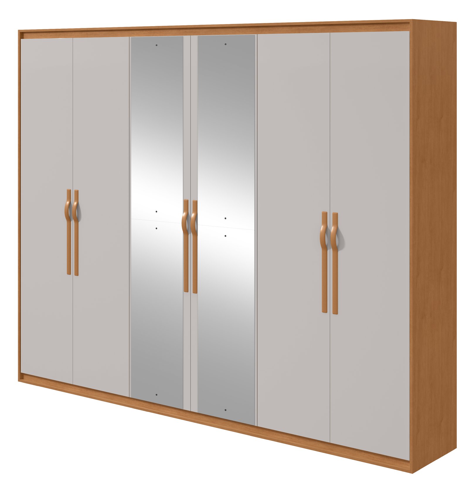 Guarda-roupa Suavita 6 Portas - Amêndoa Clean / Off White