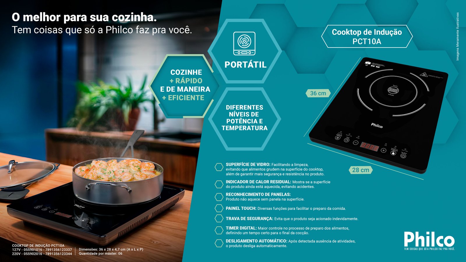 COOKTOP DE INDUCAO PCT10A 127V