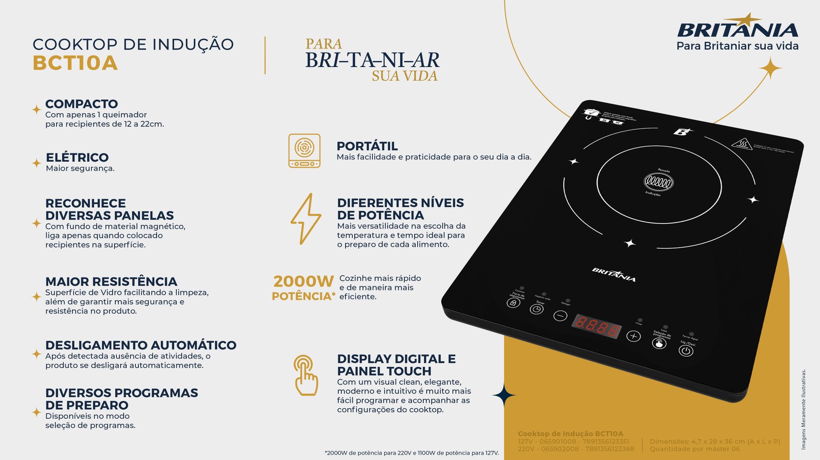 COOKTOP DE INDUCAO BCT10A 127V