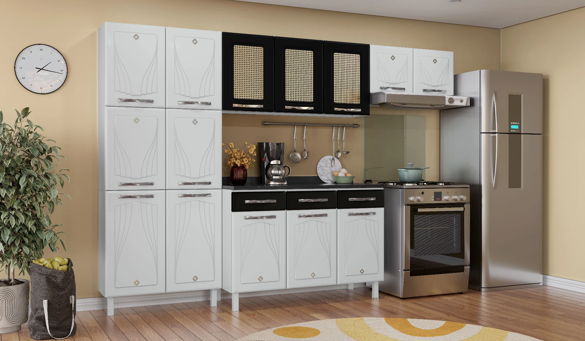 ARMARIO TRIPLO MEDIO 3P C/PALHA MIRAGE NEW BRANCO