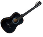 VIOLÃO PRETO CLASSICO CORDAS ACO
