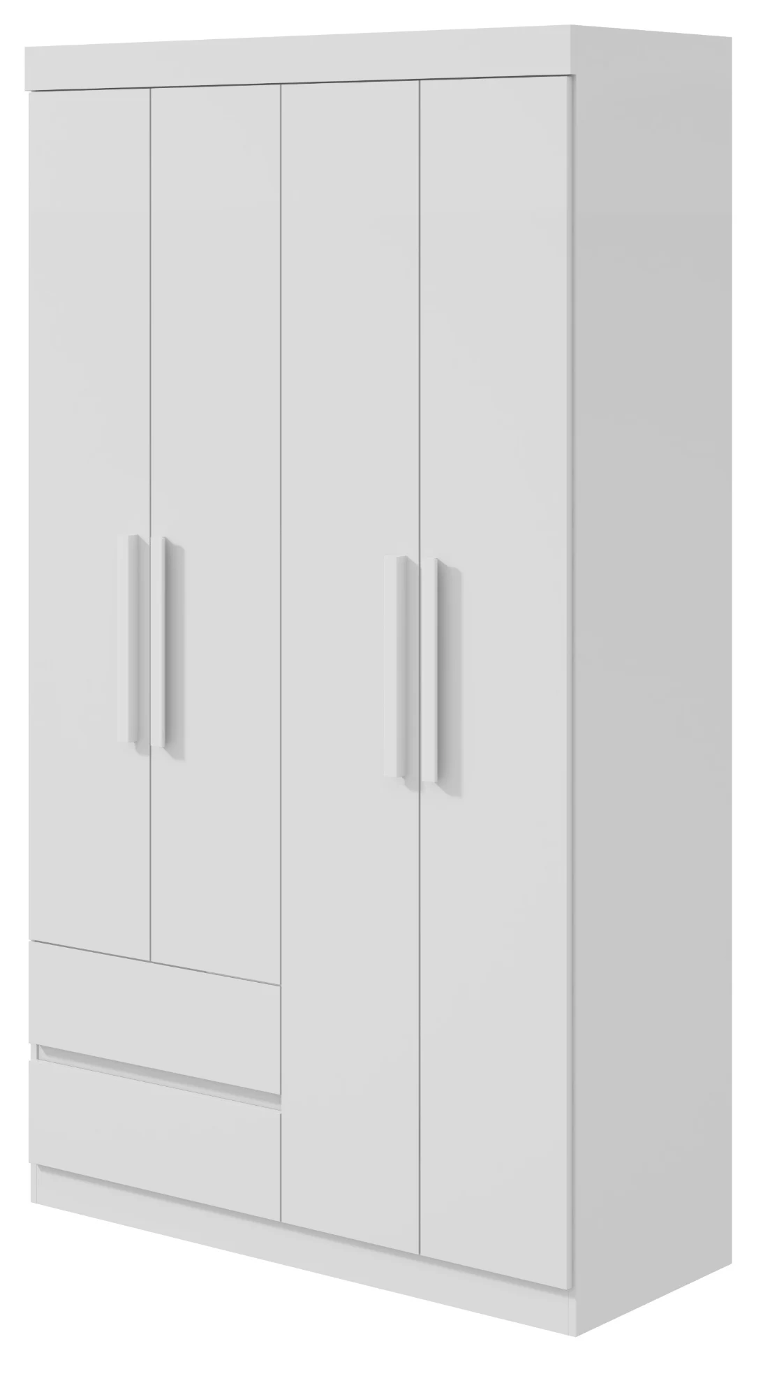 Guarda-roupa Zeus 6 Portas c/ Espelho c/ Pés - Branco