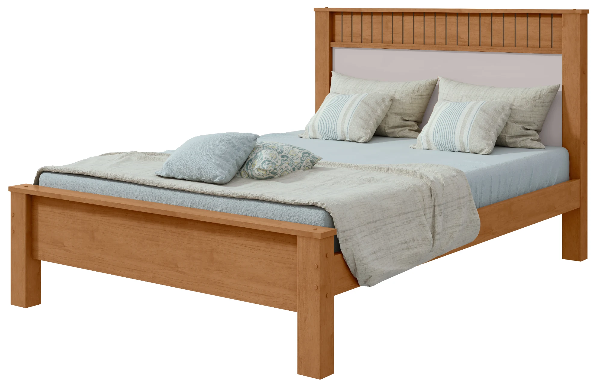 Cama Casal Athenas - Amêndoa Clean / Off White