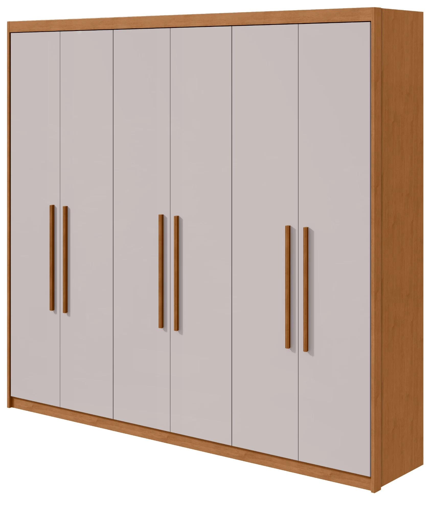 Guarda-roupa Aries 6 Portas - Amêndoa Clean / Off White