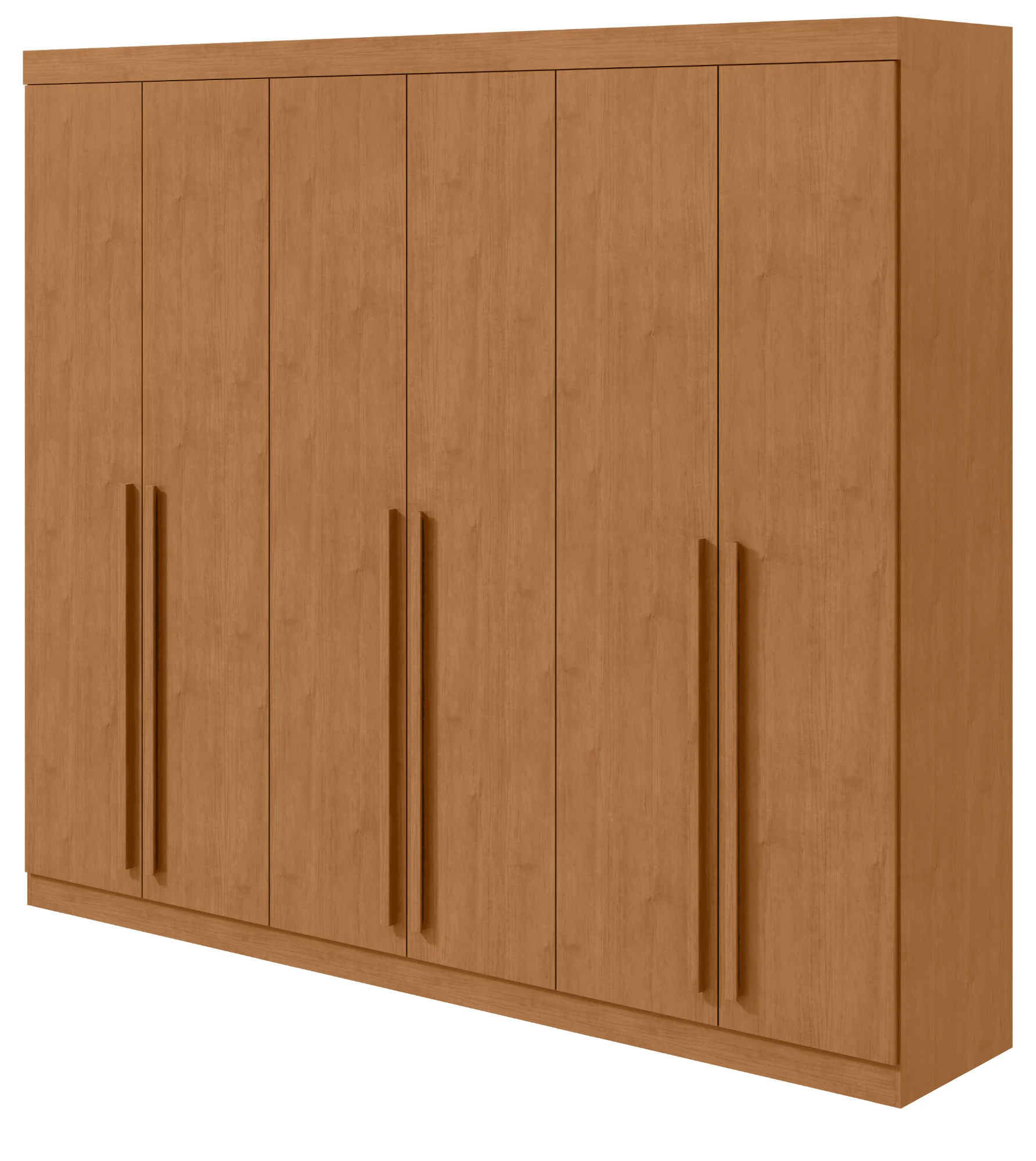 Guarda-roupa Bertha 6 Portas c/ Espelho - Amêndoa Clean