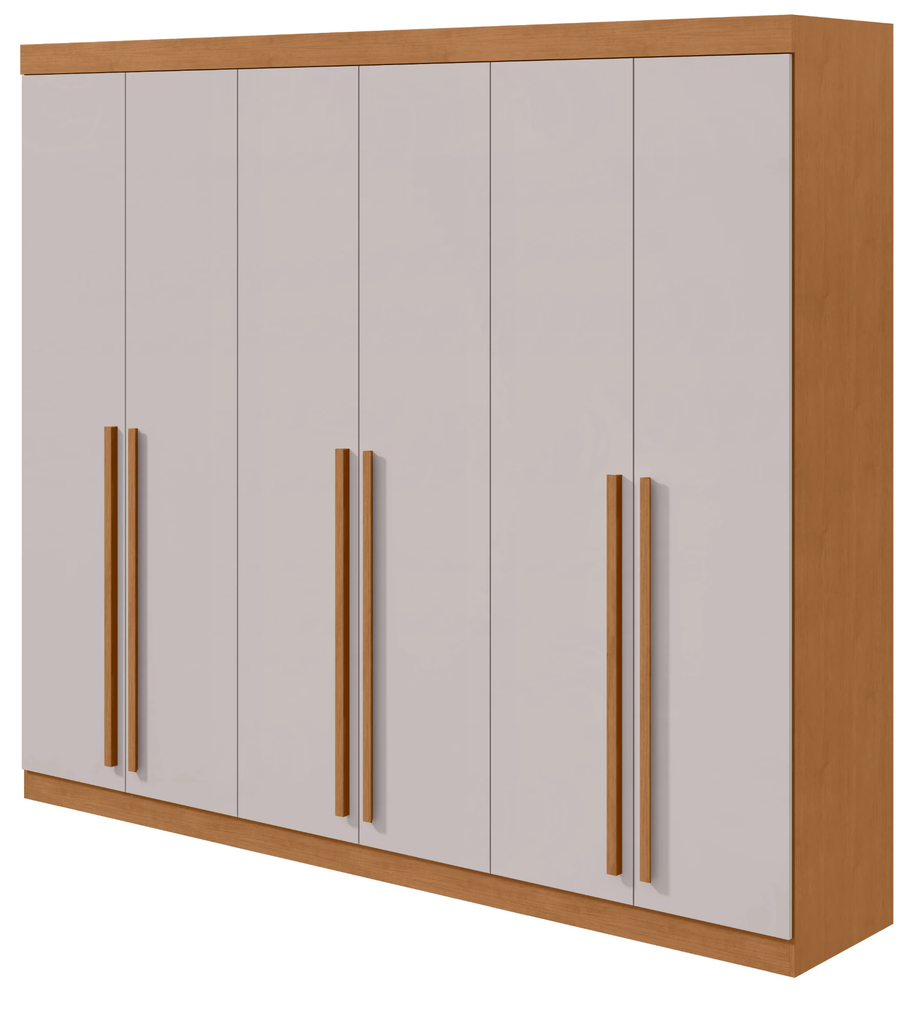 Guarda-roupa Bertha 6 Portas - Amêndoa Clean / Off White