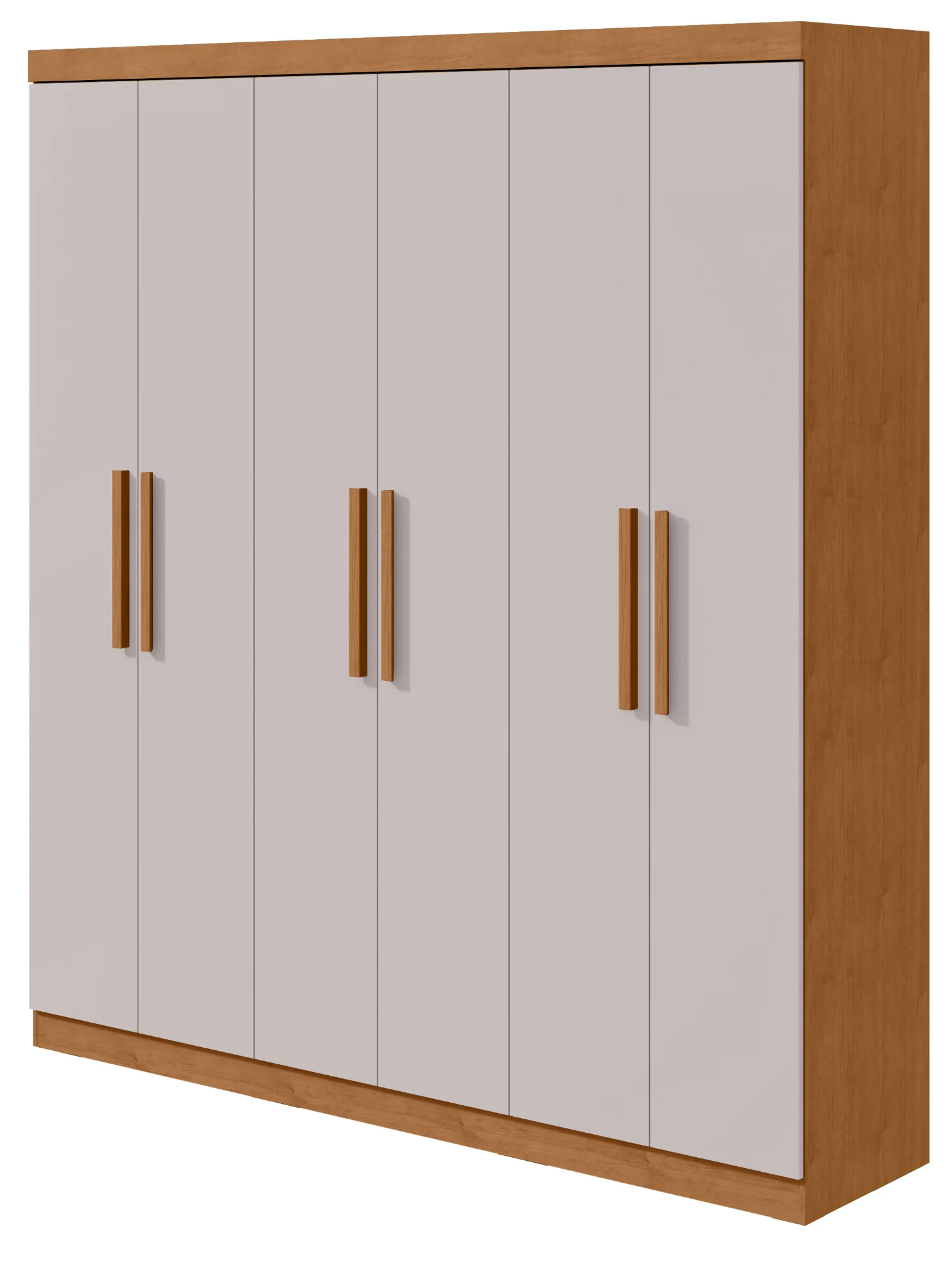 Guarda-roupa Jazz 6 Portas - Amêndoa Clean / Off White