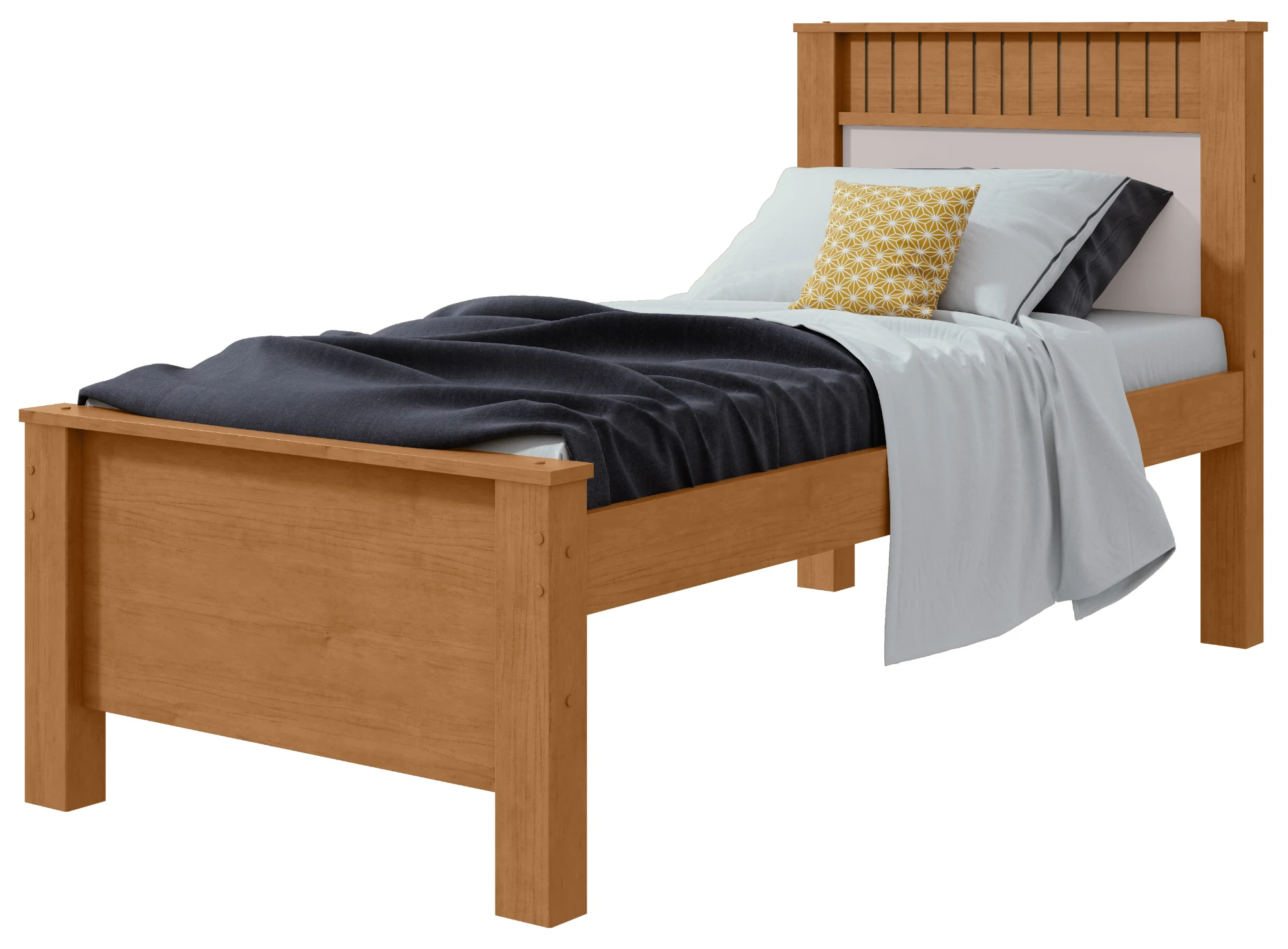 Cama Solteiro Athenas - Amêndoa Clean / Off White