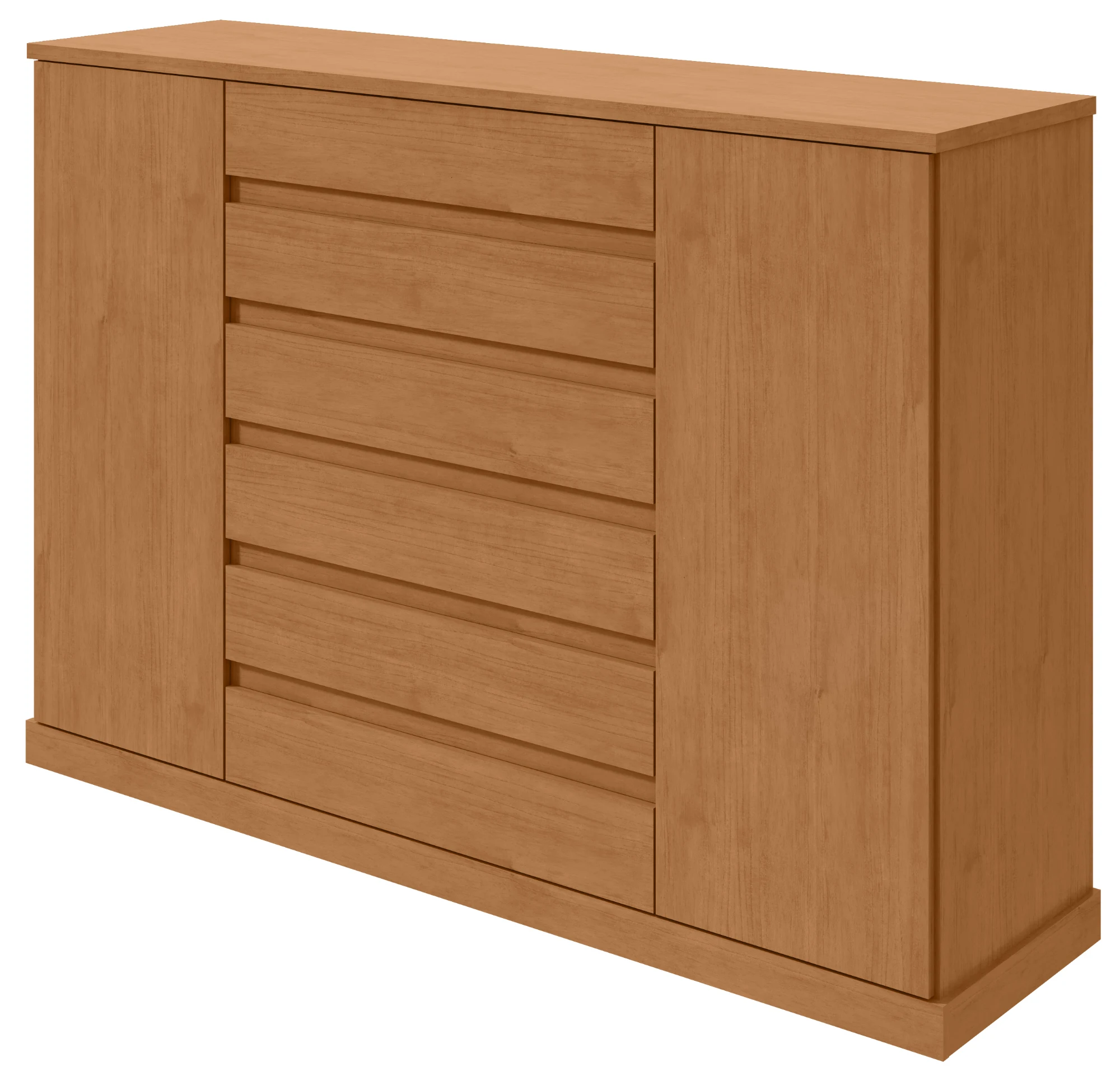 Cômoda Vedra 7 Gavetas e 2 Portas - Amêndoa Clean