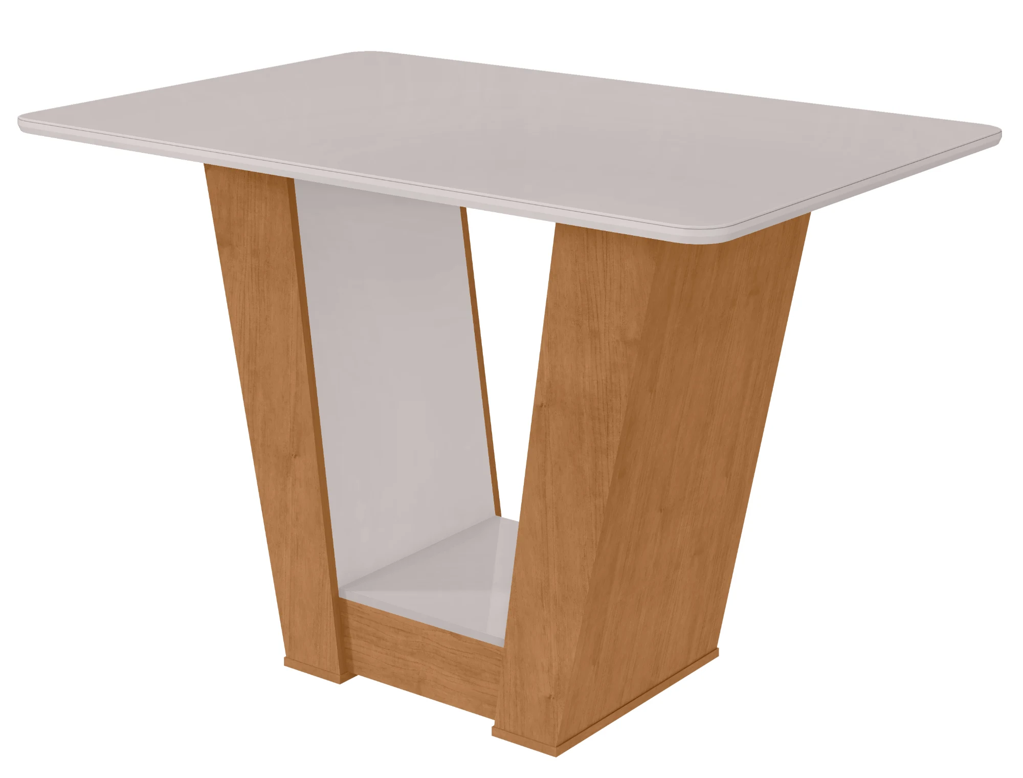 Mesa Apogeu 120 cm s/ Vidro - Amêndoa Clean / Off White