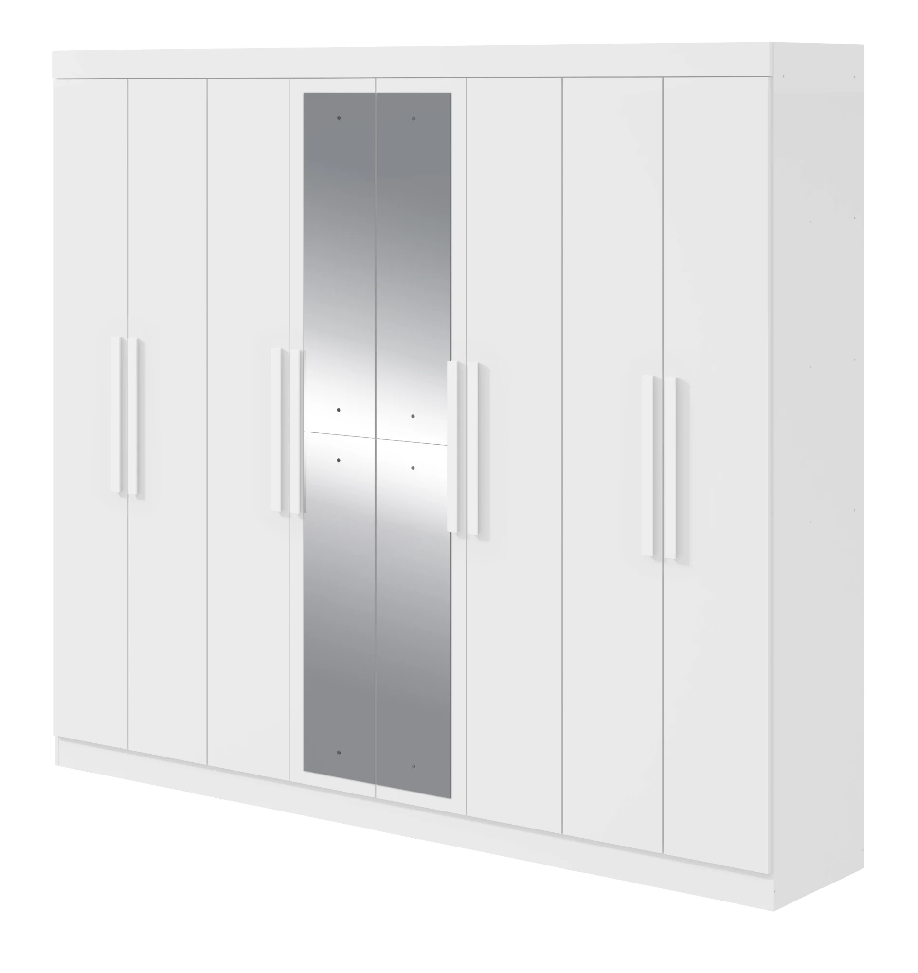 Guarda-roupa Andara 8 Portas c/ Espelho - Branco
