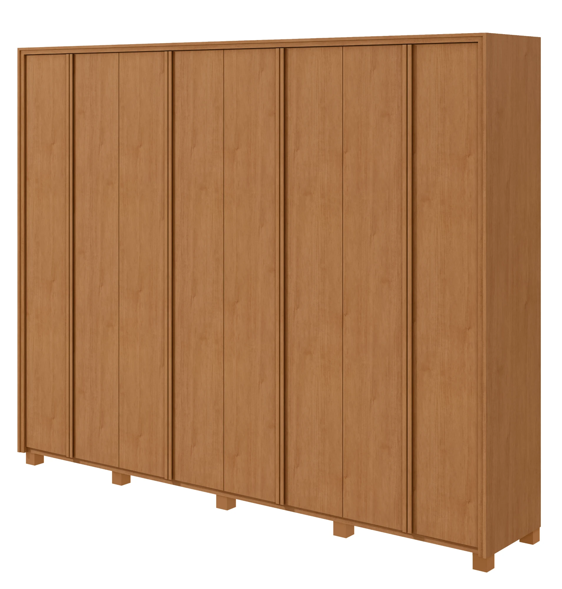 Guarda-roupa Ergon 8 Portas s/ Espelho c/ Pés - Amêndoa Clean