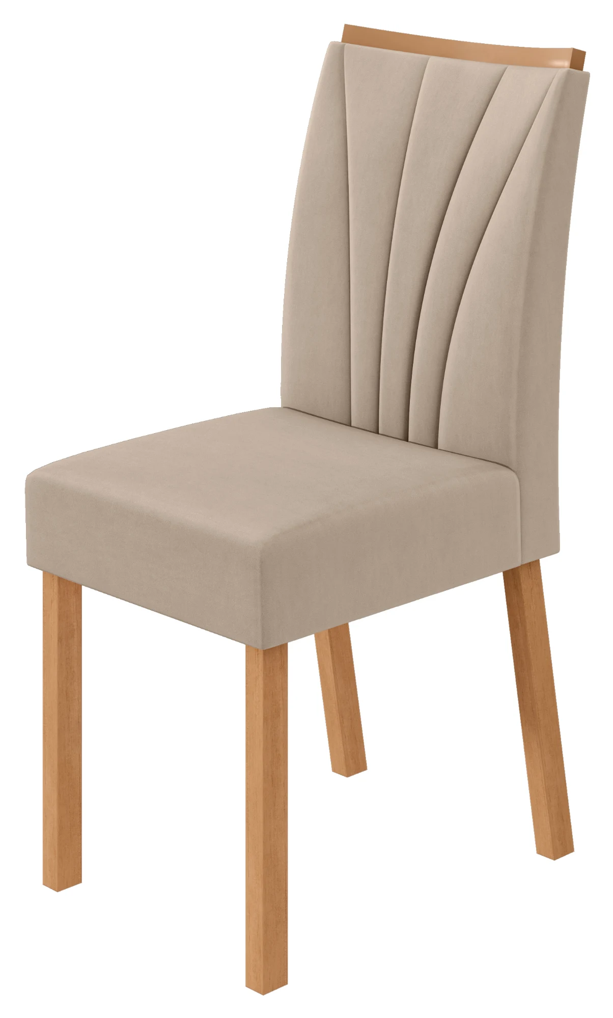 Cadeira Tessera Conj. c/ 4 - Amêndoa Clean / Suede Animal Be