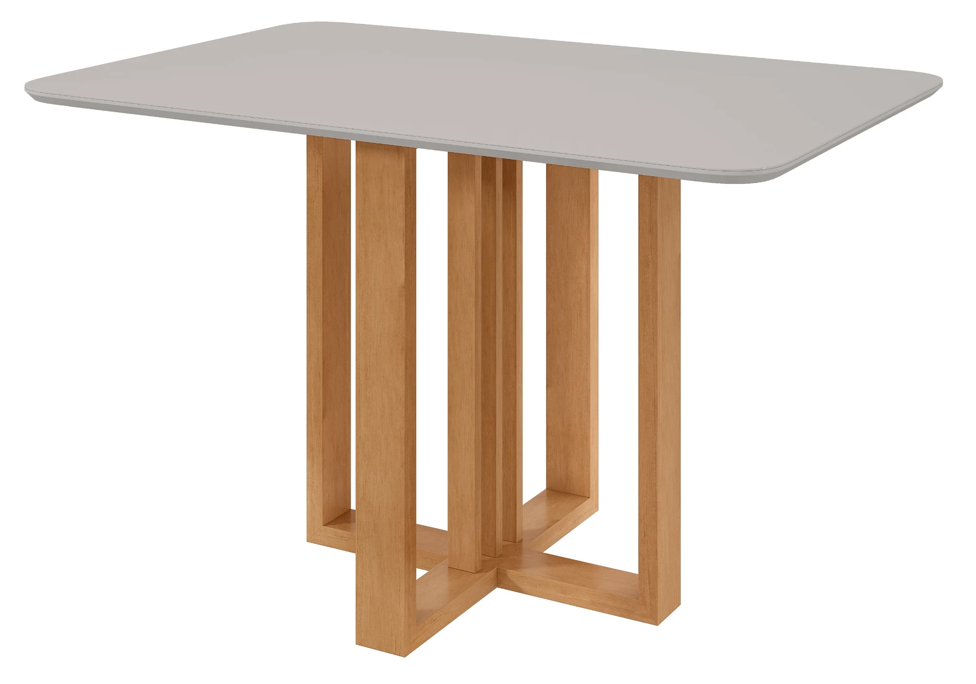 Mesa Tessera 120 cm s/ Vidro - Amêndoa Clean / Off White