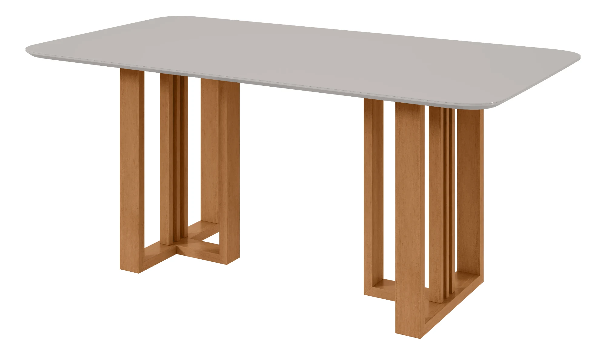 Mesa Tessera 170 cm s/ Vidro - Amêndoa Clean / Off White