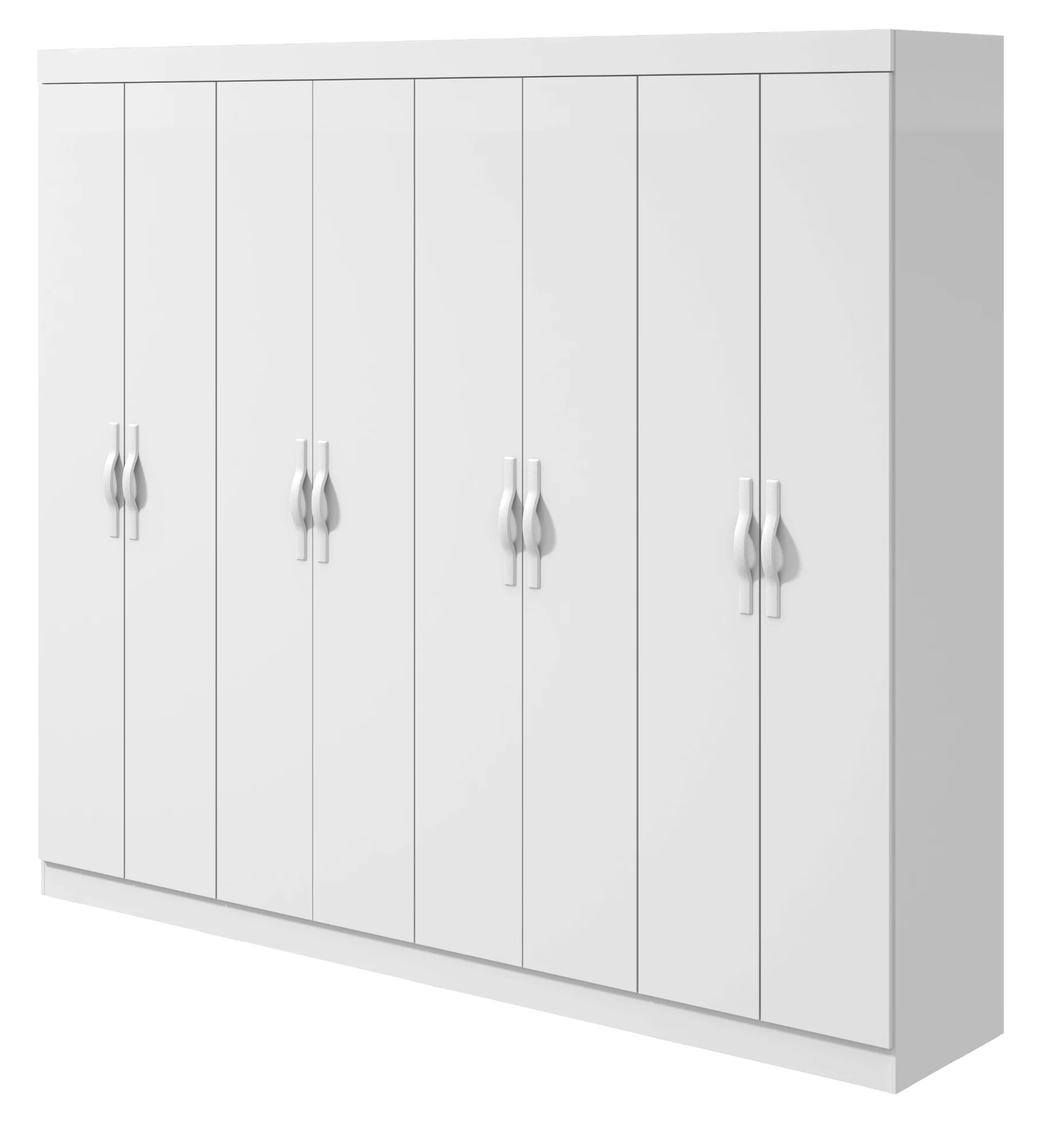 Guarda-roupa Serenata 8 Portas c/ Espelho s/ Pés - Branco