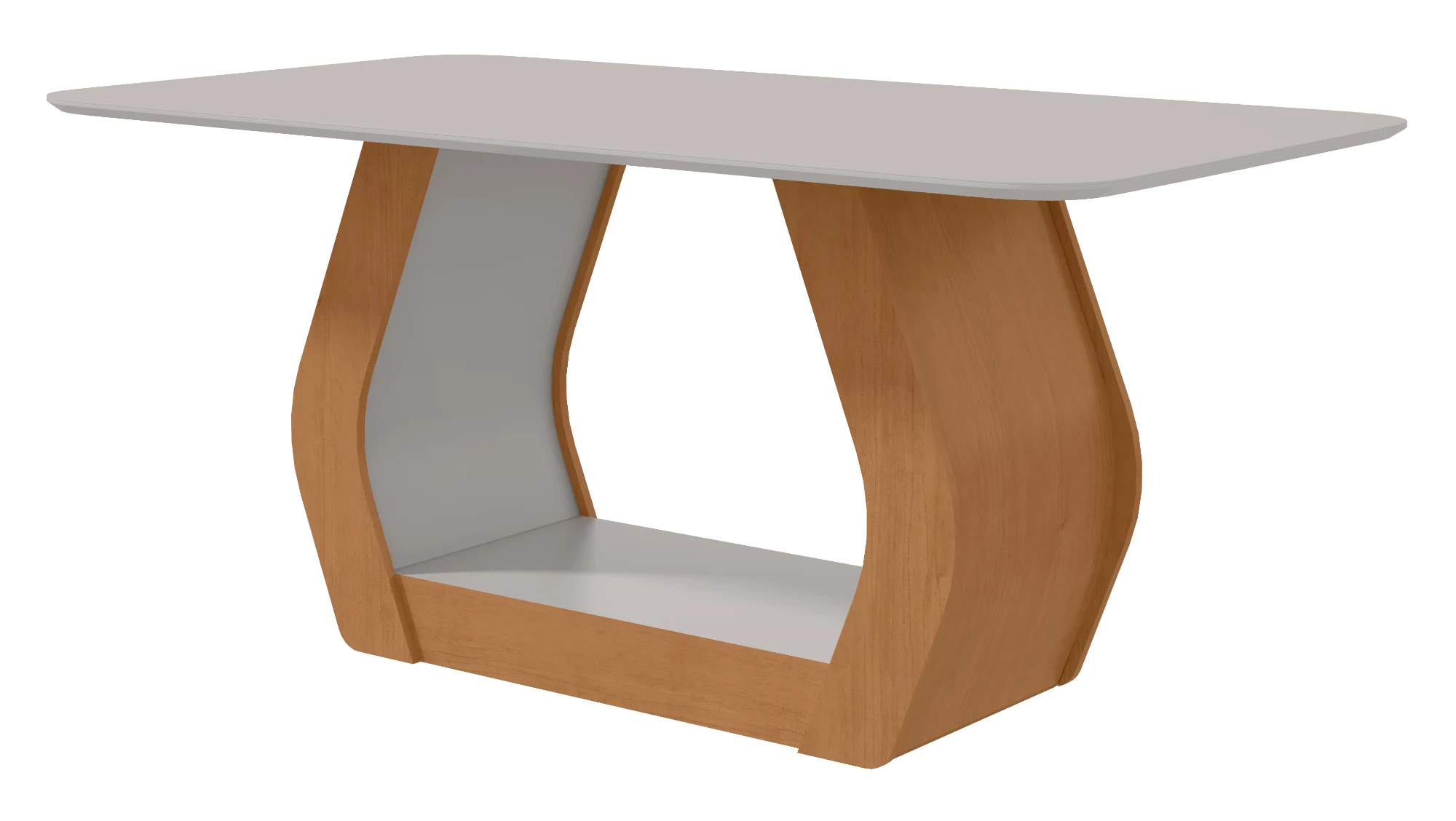 Mesa Laini 160 cm c/ Vidro c/ 6 Cadeiras