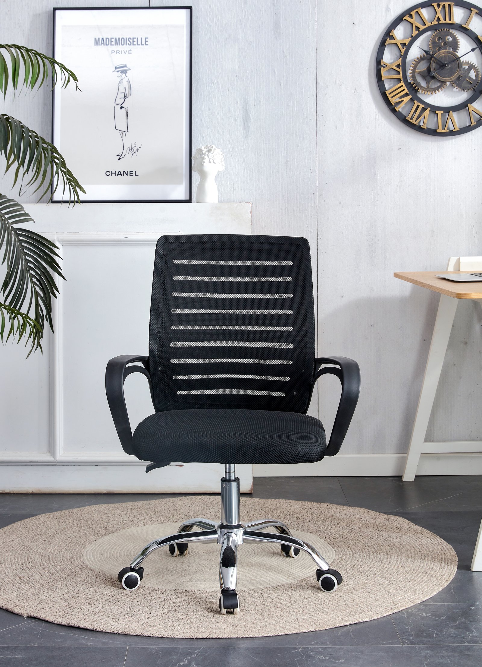 CADEIRA OFFICE ZEBRADA PRETA