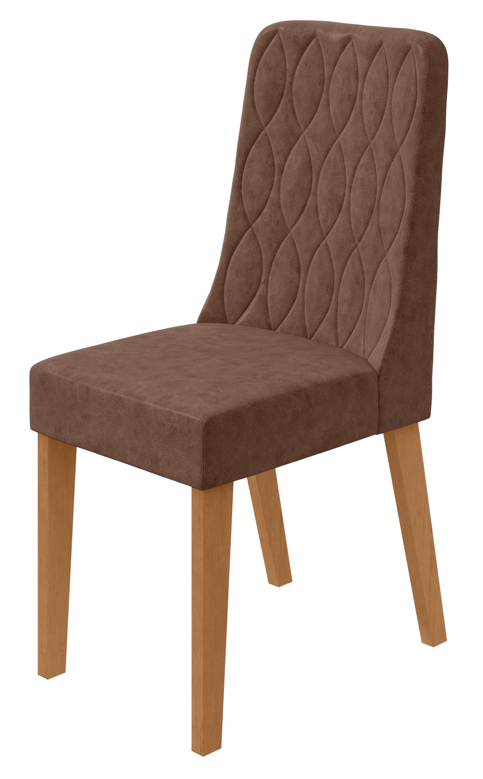 Cadeira Luar Conj. c/ 6 - Amêndoa Clean / Couro Morano