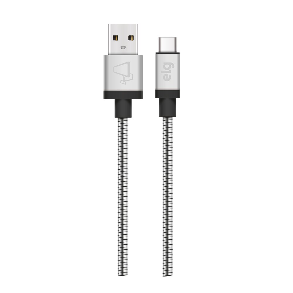 CABO USB TIPO-C EM INOX PARA RECARGA E SINCRONIZACAO 1M - INXC10SL