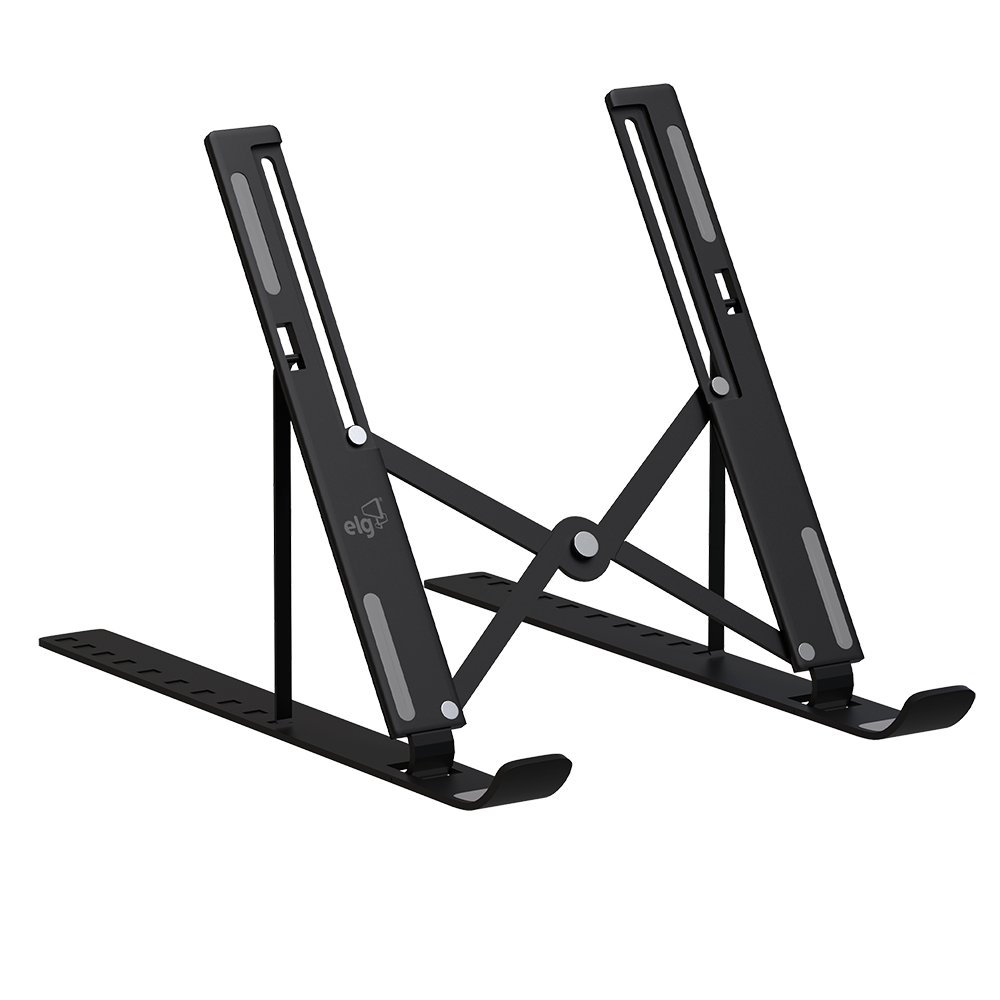 SUPORTE DE MESA PORTATIL PARA NOTEBOOK / LAPTOP - 10" a 17,3"- 10 NÍVEIS DE ALTURA - PRETO - NTB8520B - ELG