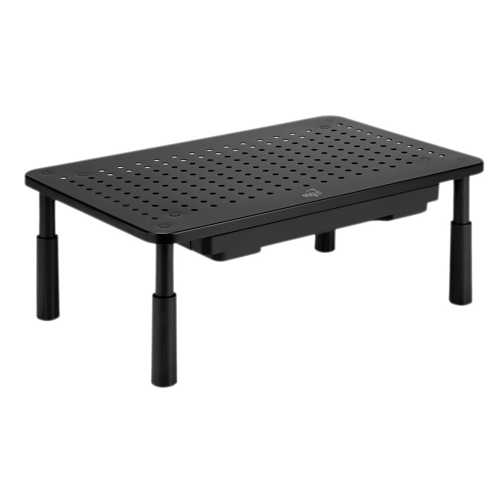 SUPORTE ORGANIZADOR DE MESA PARA MONITOR - NOTEBOOK - C/ AJUSTE DE ALTURA E GAVETA - SM087 - ELG