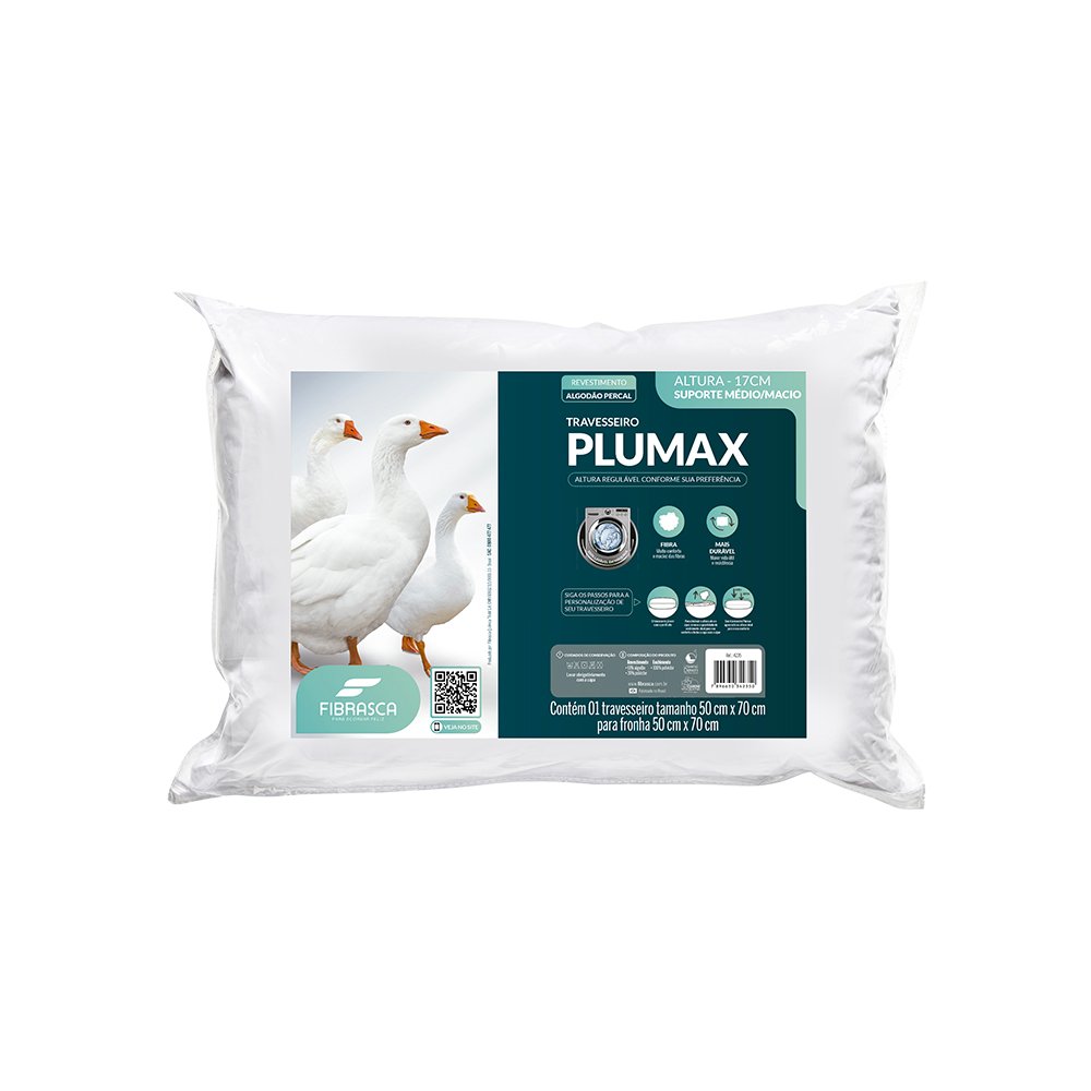 TRAVESSEIRO PLUMAX PERCAL 50X70