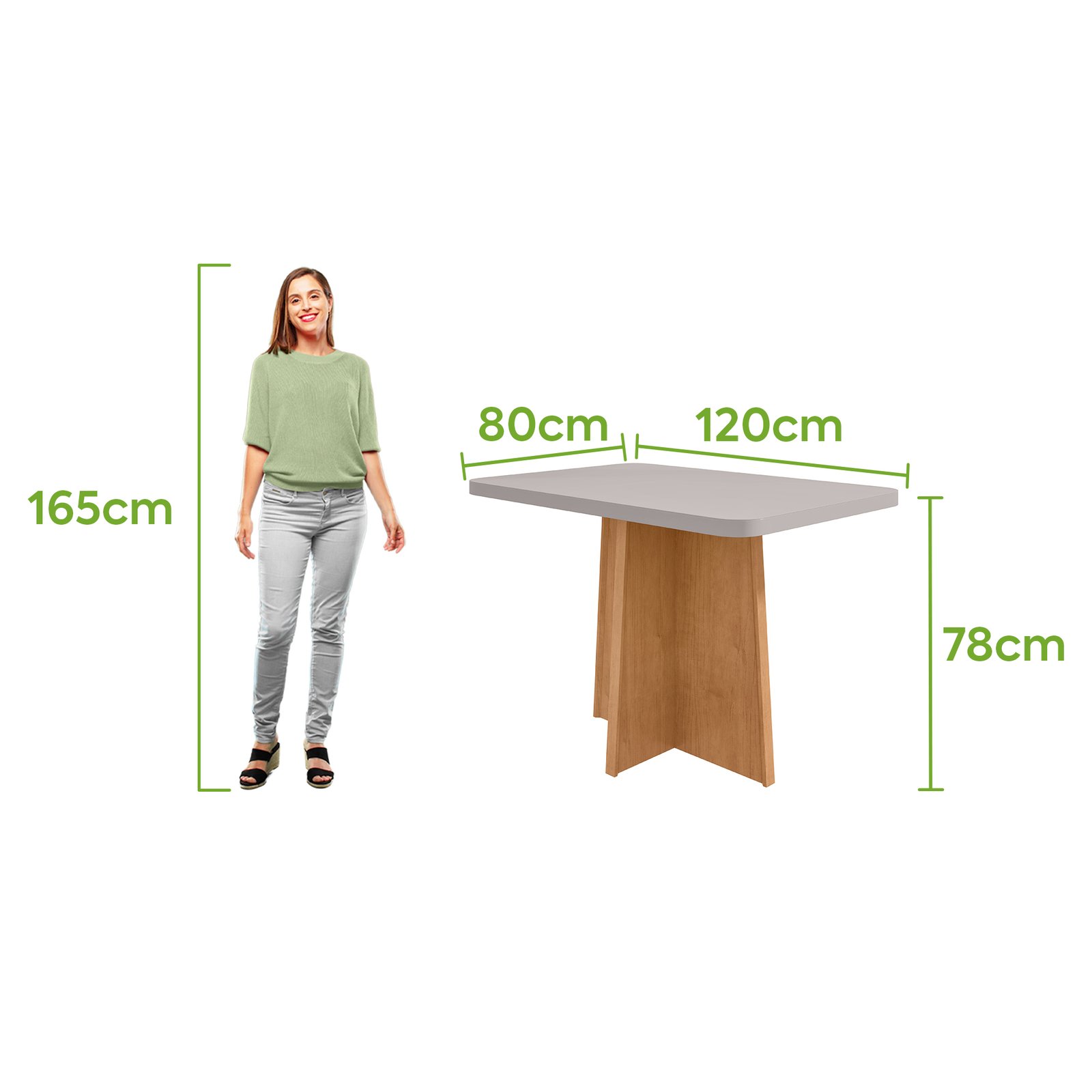 Mesa Celebrare 120 cm - Amêndoa Clean / Off White