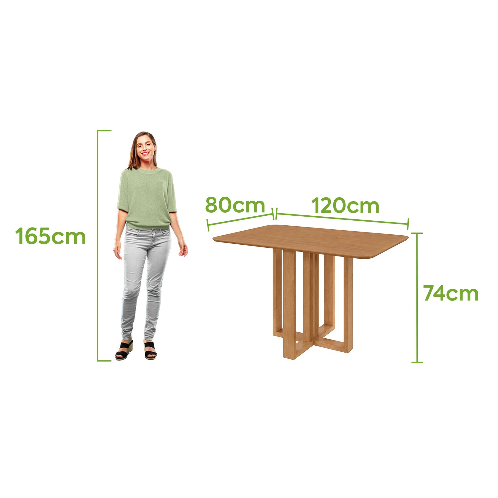 Mesa Tessera 120 cm s/ Vidro - Amêndoa Clean
