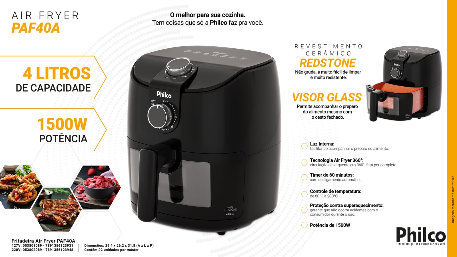 FRITADEIRA AIR FRYER PAF40A 127V