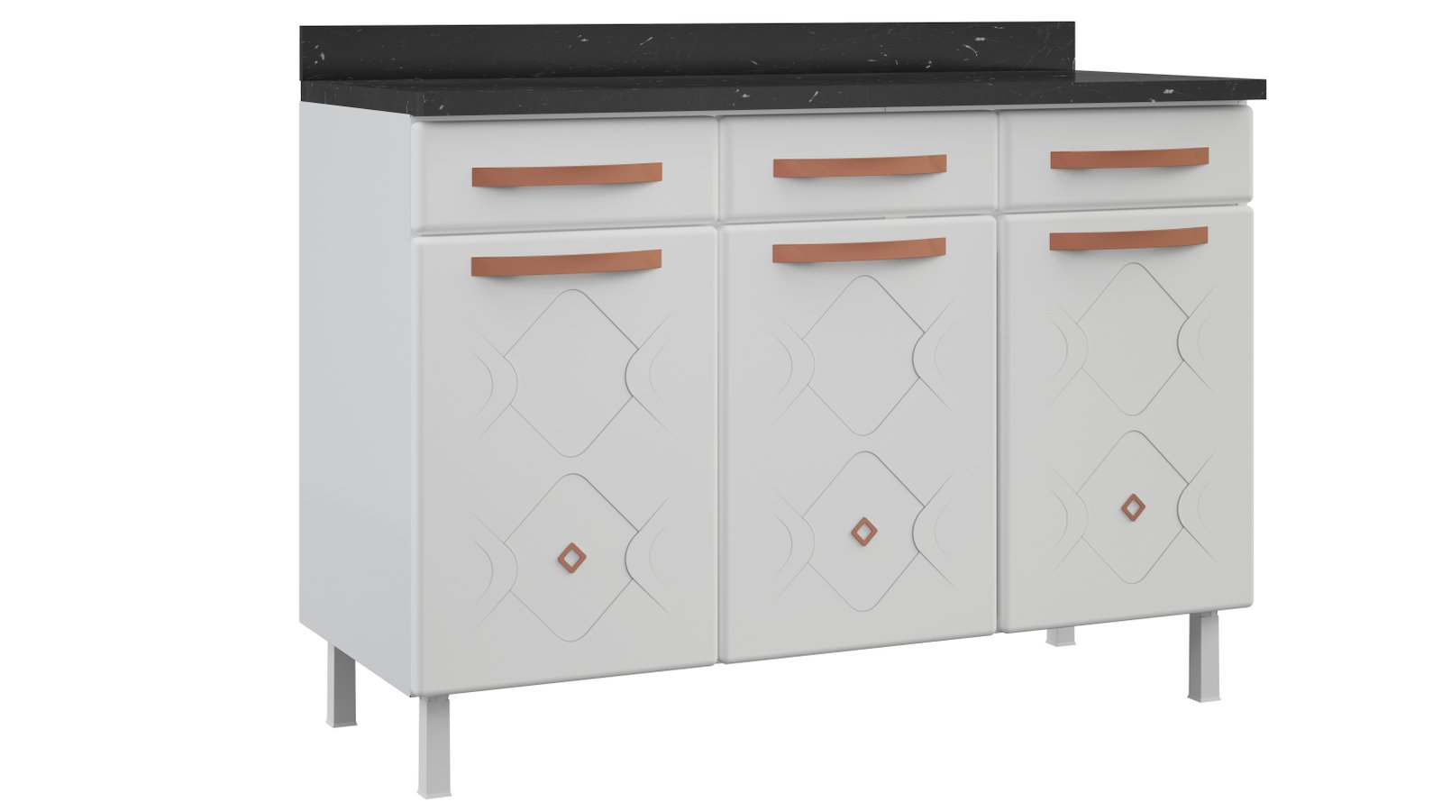 BALCAO TRIPLO 3GV C/TAM MIRAGE NEW BRANCO