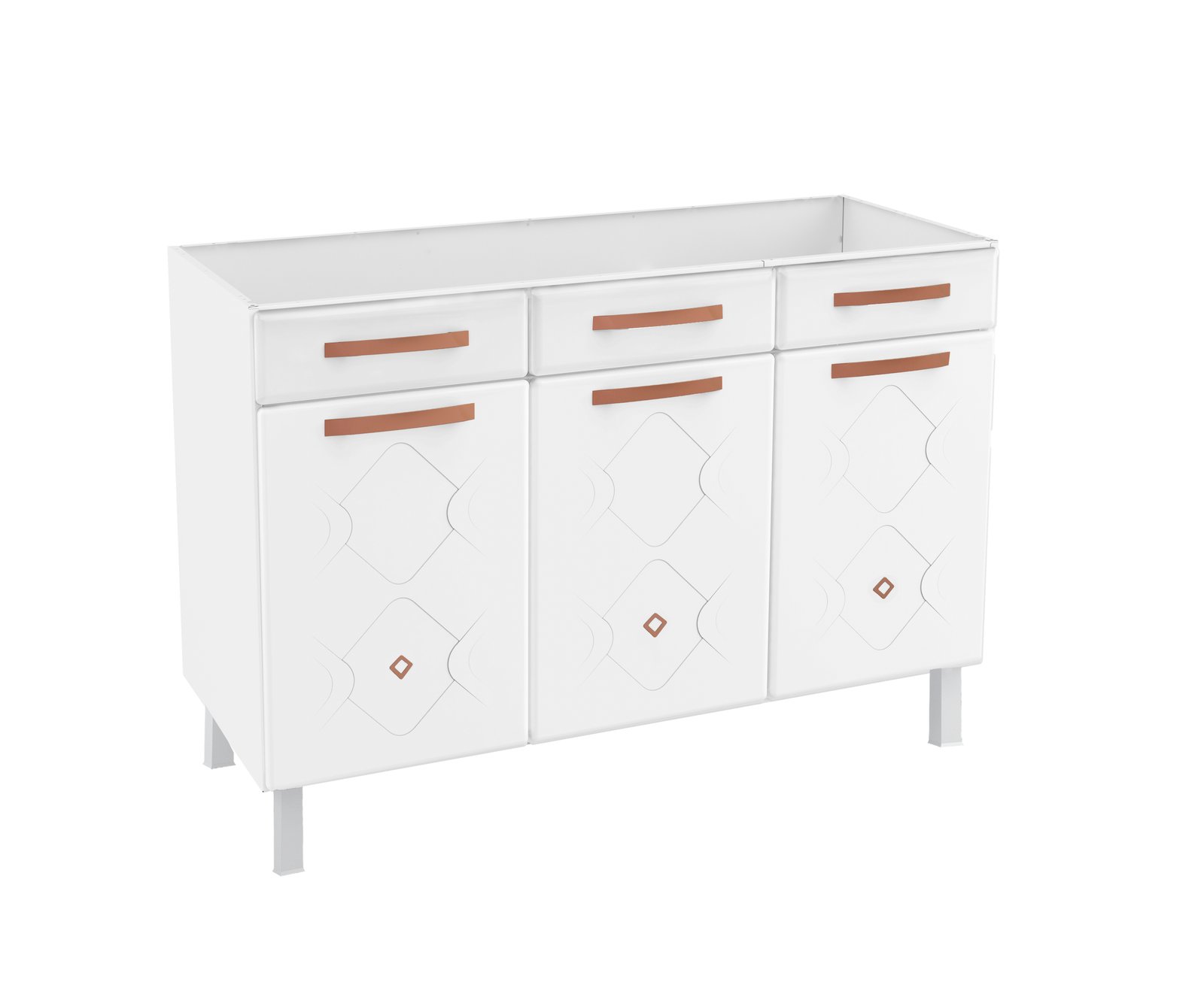 BALCAO TRIPLO 2GV 1F FALSA P/PIA MIRAGE NEW BRANCO