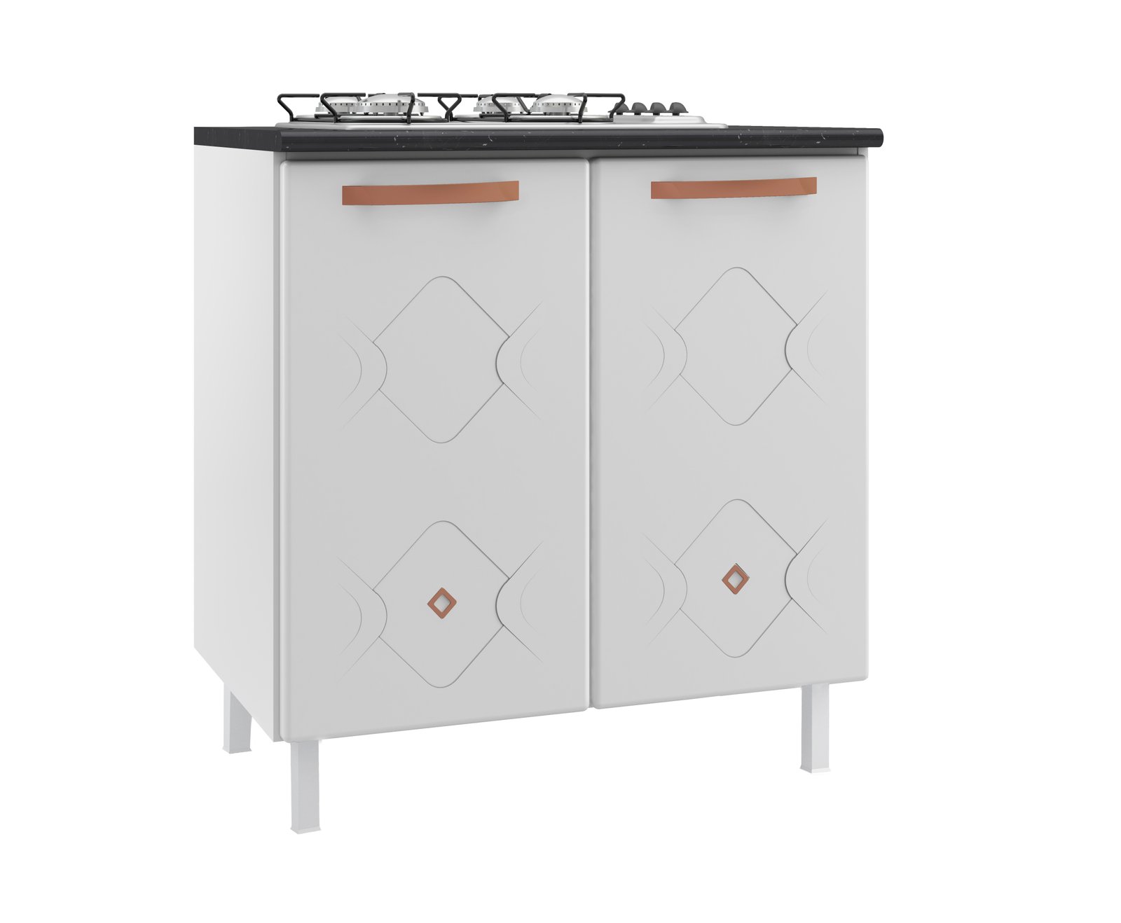 BALCAO DUPLO C/TAM PARA COOKTOP MIRAGE NEW BRANCO