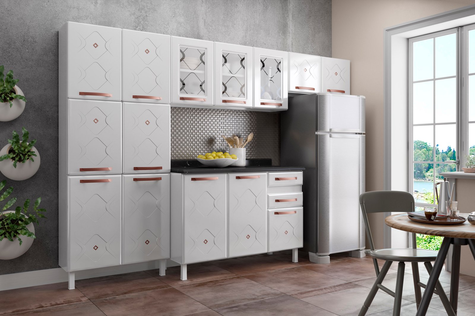 COZINHA COMPACTA 60 MIRAGE NEW BRANCA - 3 VID