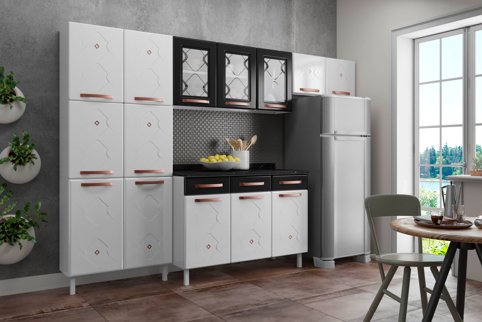 COZINHA COMPACTA 60 MIRAGE NEW PRETA - 3 VID