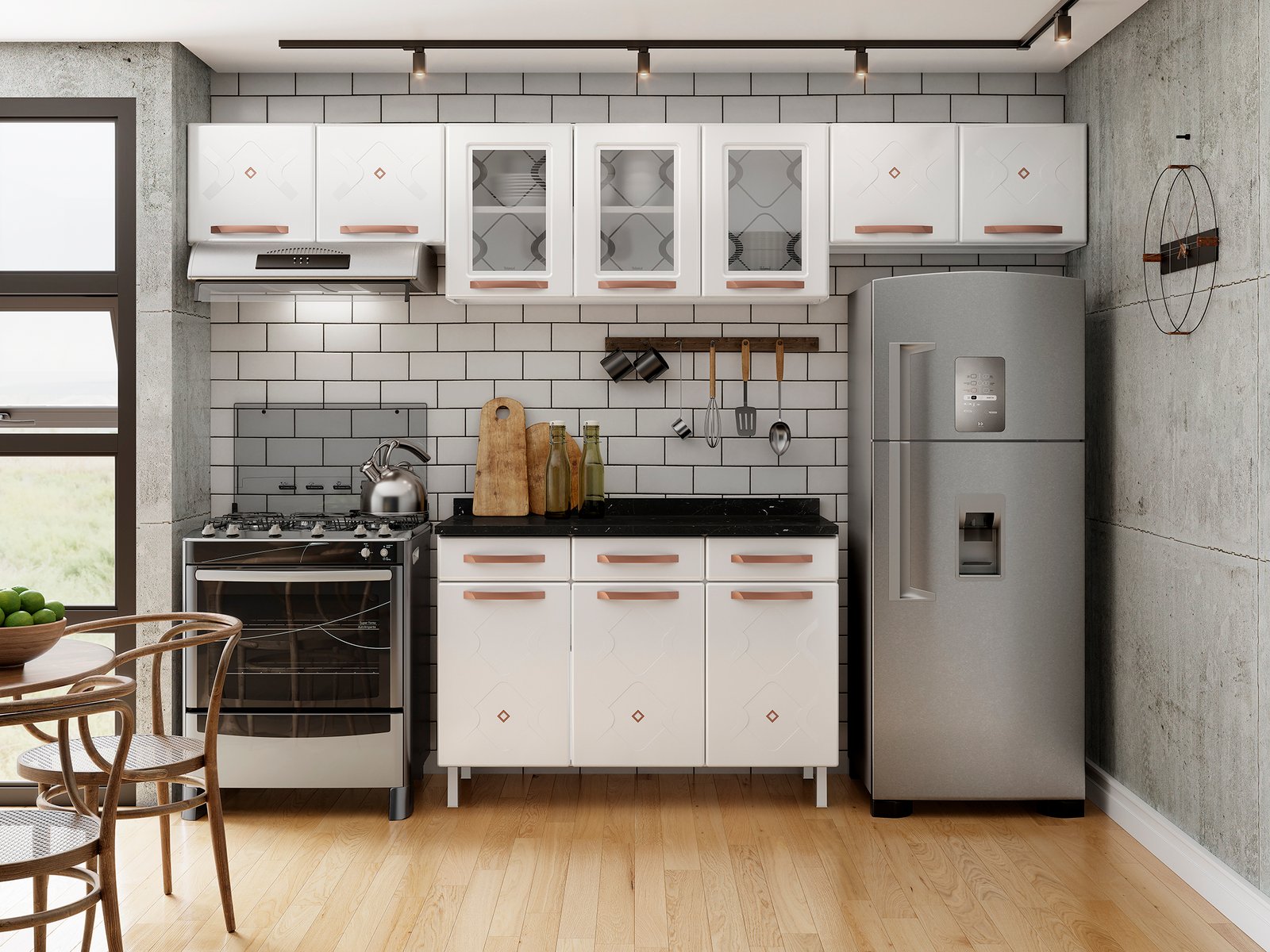 COZINHA COMPACTA 75 MIRAGE NEW BRANCO - 3 VID 3 GV