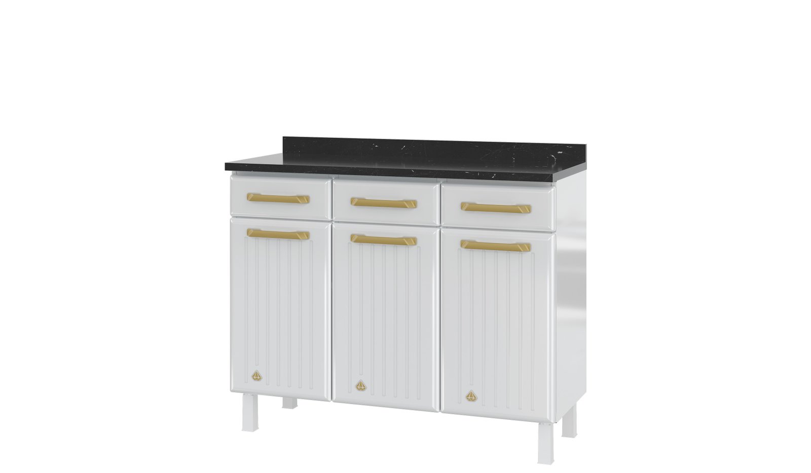 BALCAO TRIPLO 3GV C/TAM DIAMANTE NEW BRANCO