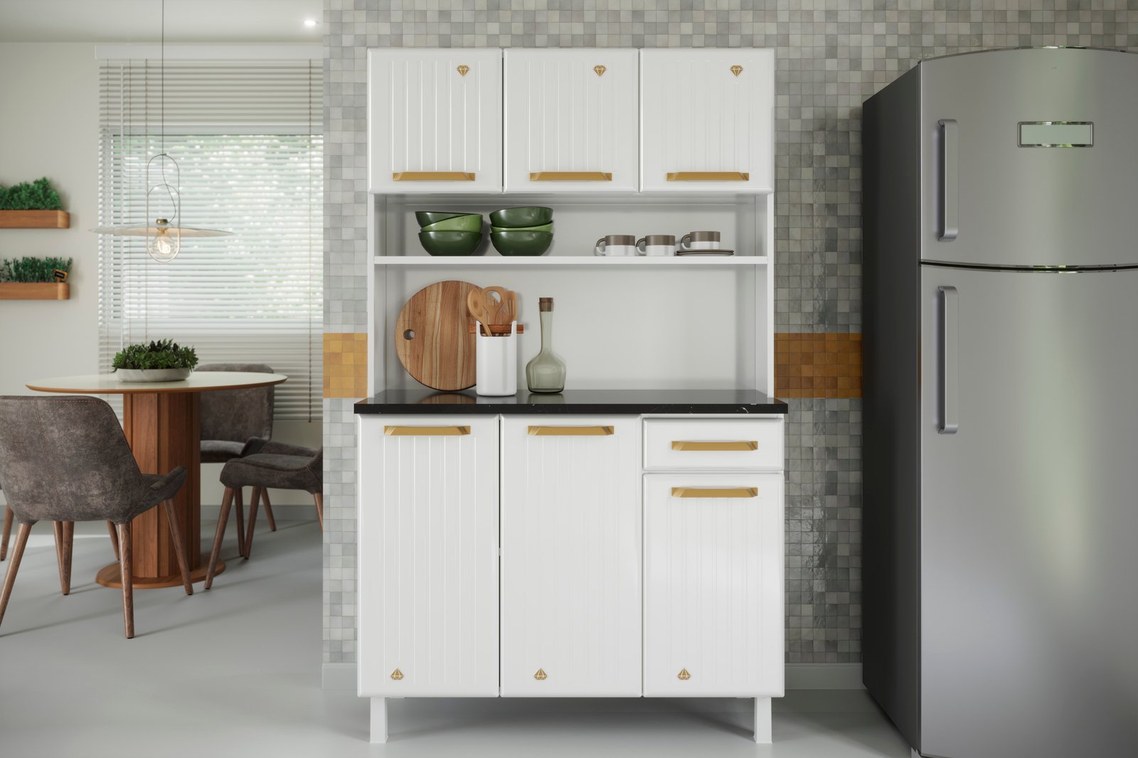 KIT TRIPLO C/TAM 1GV 3P BAIXA DIAMANTE NEW SMART BRANCO
