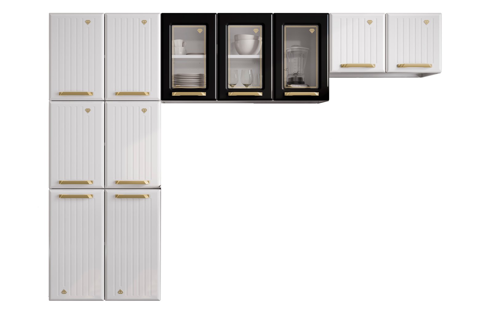 COZINHA COMPACTA 60 DIAMANTE NEW PRETO - 3 VID