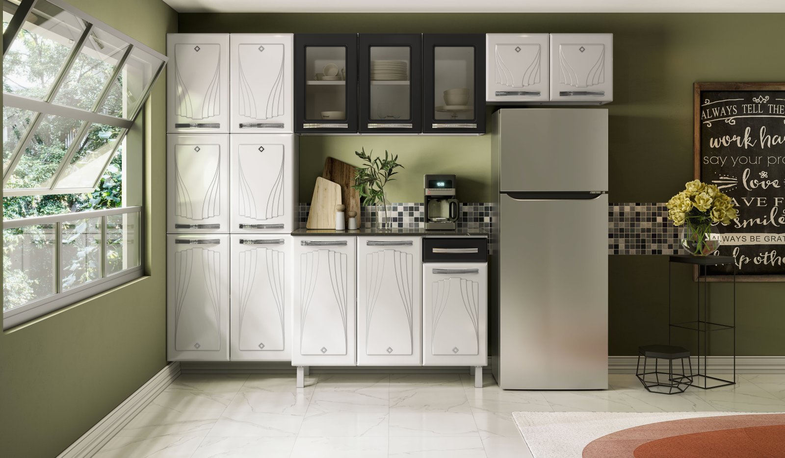 COZINHA CRISTAL COMPACTA 28 PRETO